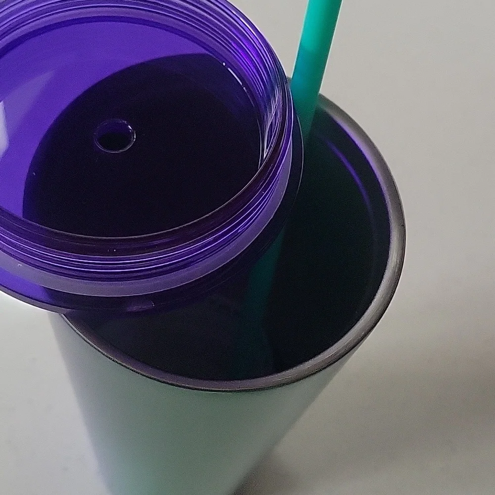 Starbucks 2019 Blue & Teal Metallic Ombre Stainless Steel 24oz Tumbler